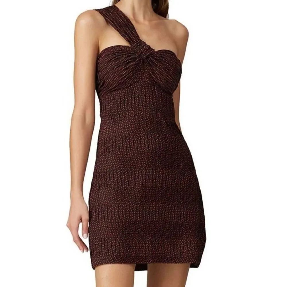 Alexis Luksa Dress Red&Black hearts One Shoulder sz XL